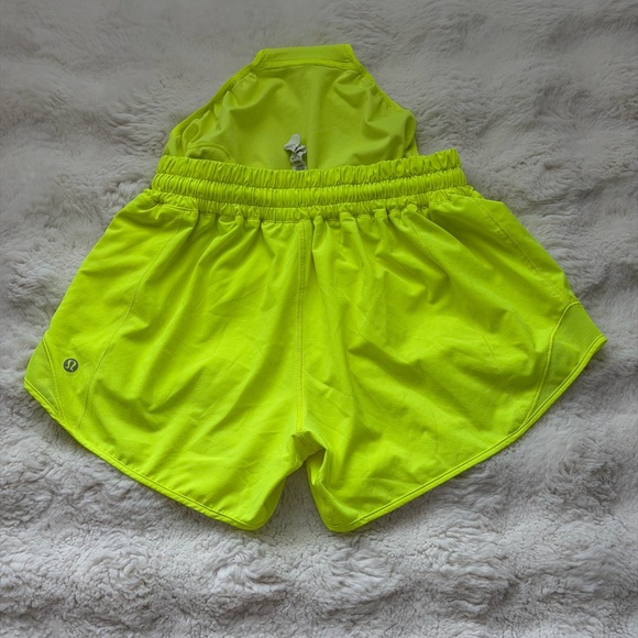 lululemon Hotty Hot High-Rise Lined Zip Pocket Neon Running Shorts - 6 ( S ) - Picture 9 of 15